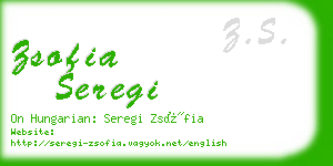 zsofia seregi business card